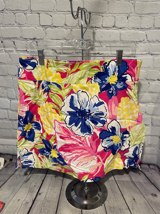 Rafaella Pants - Rafaella Pink Floral Golf Skort with Blue & Yellow Accents Sz L
